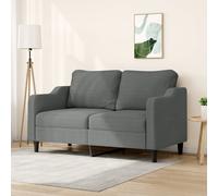 vidaXL Sofá de 2 plazas de tela gris oscuro 140 cm
