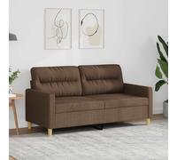 vidaXL Sofá de 2 plazas de tela marrón 140 cm