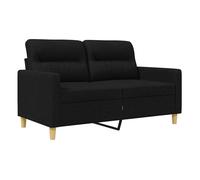 vidaXL Sofá de 2 plazas de tela negra 120 cm