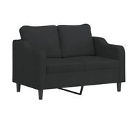 vidaXL Sofá de 2 plazas de tela negro 120 cm