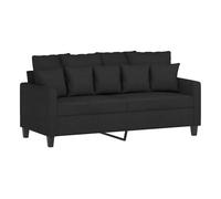 Vidaxl sofá de 2 plazas de tela negro 140 cm