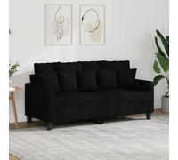 vidaXL Sofá de 2 plazas de tela negro 140 cm