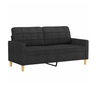 Vidaxl sofá de 2 plazas de tela negro 140 cm