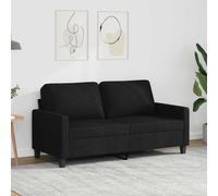 vidaXL Sofá de 2 plazas de tela negro 140 cm