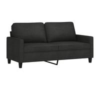 Vidaxl sofá de 2 plazas de tela negro 140 cm