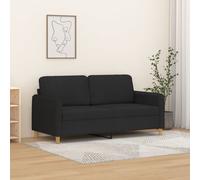 Vidaxl sofá de 2 plazas de tela negro 140 cm