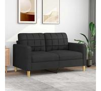vidaXL Sofá de 2 plazas de tela negro 140 cm