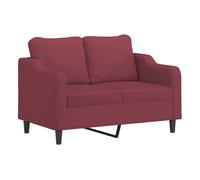 vidaXL Sofá de 2 plazas, tela rojo tinto, 120 cm
