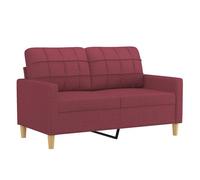 vidaXL Sofá de 2 plazas de tela rojo tinto 120 cm