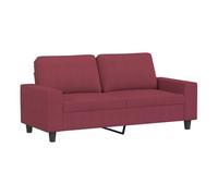 vidaXL Sofá de 2 plazas de tela rojo tinto 140 cm