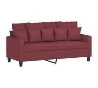vidaXL Sofá de 2 plazas de tela rojo tinto 140 cm
