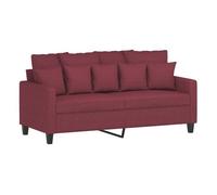 Vidaxl sofá de 2 plazas de tela rojo tinto 140 cm