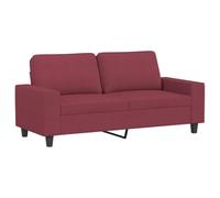 vidaXL Sofá de 2 plazas de tela rojo tinto 140 cm