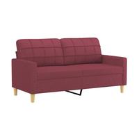 vidaXL Sofá de 2 plazas de tela rojo tinto 140 cm