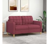 vidaXL Sofá de 2 plazas de tela rojo tinto 140 cm