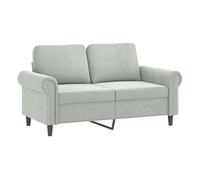 vidaXL Sofá de 2 plazas de terciopelo gris claro 120 cm