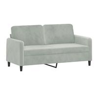 vidaXL Sofá de 2 plazas de terciopelo gris claro 140 cm