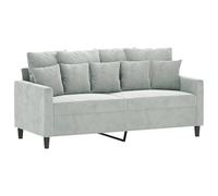 vidaXL Sofá 2 plazas – Sillón relax con reposabrazos y respaldo – Tela gris claro