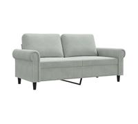 vidaXL Sofá de 2 plazas de terciopelo gris claro 140 cm