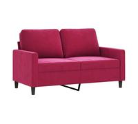 vidaXL Sofá de 2 plazas de terciopelo rojo tinto 120 cm