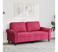 vidaXL Sofá de 2 plazas de terciopelo rojo tinto 140 cm