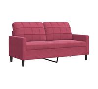 vidaXL Sofá de 2 plazas de terciopelo rojo tinto 140 cm