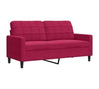 Vidaxl sofá de 2 plazas de terciopelo rojo tinto 140 cm