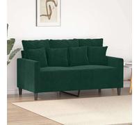 vidaXL Sofá de 2 plazas de terciopelo verde oscuro 120 cm