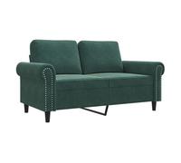 vidaXL Sofá de 2 plazas de terciopelo verde oscuro 120 cm