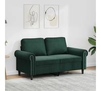 vidaXL Sofá de 2 plazas de terciopelo verde oscuro 120 cm
