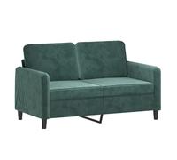 vidaXL Sofá de 2 plazas de terciopelo verde oscuro 120 cm