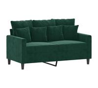 vidaXL Sofá de 2 plazas de terciopelo verde oscuro 120 cm