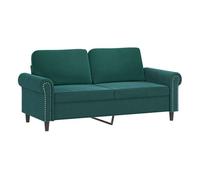vidaXL Sofá de 2 plazas de terciopelo verde oscuro 140 cm