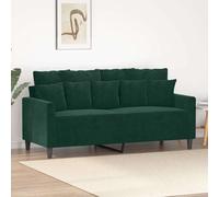 vidaXL Sofá de 2 plazas de terciopelo verde oscuro 140 cm