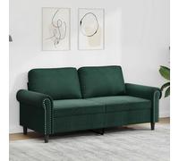 vidaXL Sofá de 2 plazas de terciopelo verde oscuro 140 cm