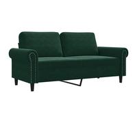 vidaXL Sofá de 2 plazas de terciopelo verde oscuro 140 cm