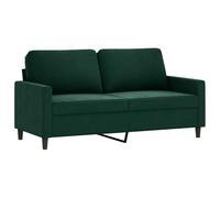 vidaXL Sofá 2 plazas, tapizado con cojines traseros, terciopelo verde oscuro, 140 cm