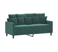 Vidaxl sofá de 2 plazas de terciopelo verde oscuro 140 cm
