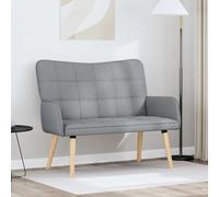 vidaXL Sofá de 2 Plazas Gris Claro 115 x 61 x 87 cm Tela
