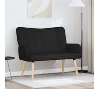 vidaXL Sofá de 2 Plazas Negro 115 x 61 x 87 cm Tela