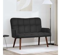 vidaXL Sofá de 2 Plazas Negro 115 x 61 x 87 cm Terciopelo