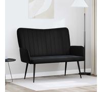vidaXL Sofá de 2 Plazas Negro 115 x 61 x 87 cm Terciopelo