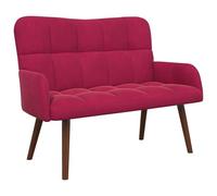 vidaXL Sofá de 2 Plazas Rojo Vino 115 x 61 x 87 cm Terciopelo