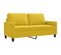 vidaXL Sofá de 2 plazas 140 cm tapizado en terciopelo amarillo con reposabrazos y respaldo