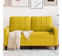vidaXL Sofá de 2 plazas terciopelo amarillo 120 cm