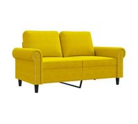 vidaXL Sofá de 2 plazas terciopelo amarillo 120 cm