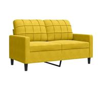 vidaXL Sofá de 2 plazas terciopelo amarillo 120 cm
