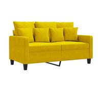 vidaXL Sofá 2 plazas de terciopelo amarillo 120 cm