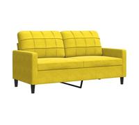 vidaXL Sofá de 2 plazas terciopelo amarillo 140 cm