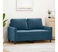 vidaXL Sofá de 2 plazas – respaldo y reposabrazos, asiento tapizado, terciopelo azul 120 cm